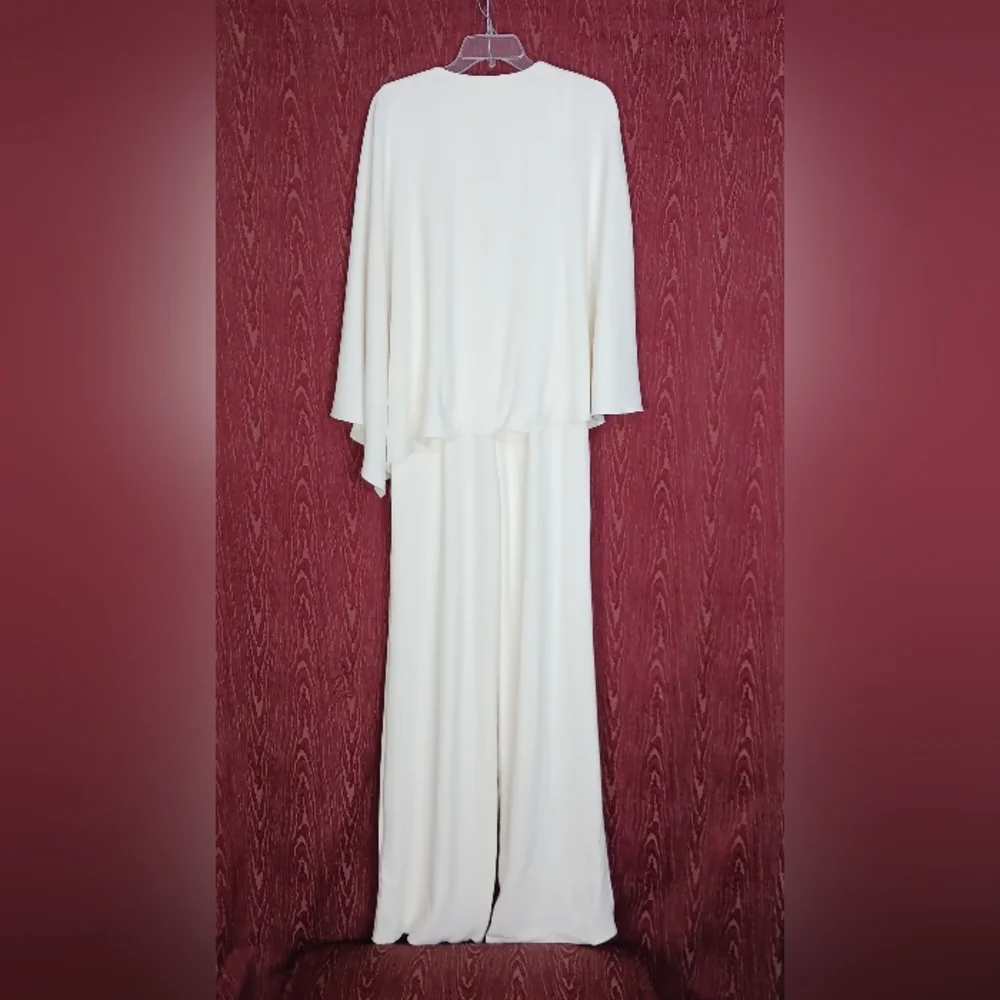 RALPH LAUREN PURPLE LABEL Beige Cape Jumpsuit  Cocktail Dinner Party Women's 6 - Picture 2 of 16